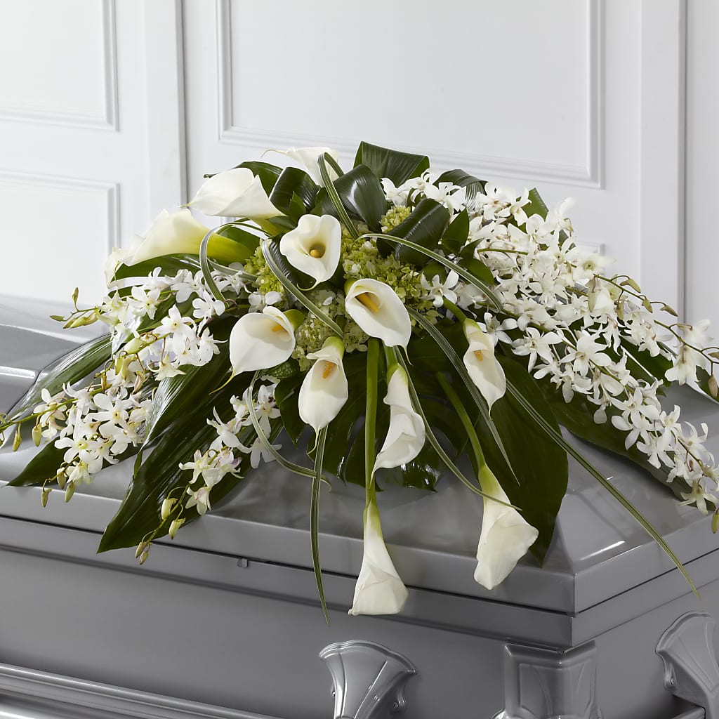 Angel Wings Casket Spray – Everything Nice By Colene, Stilwell OK