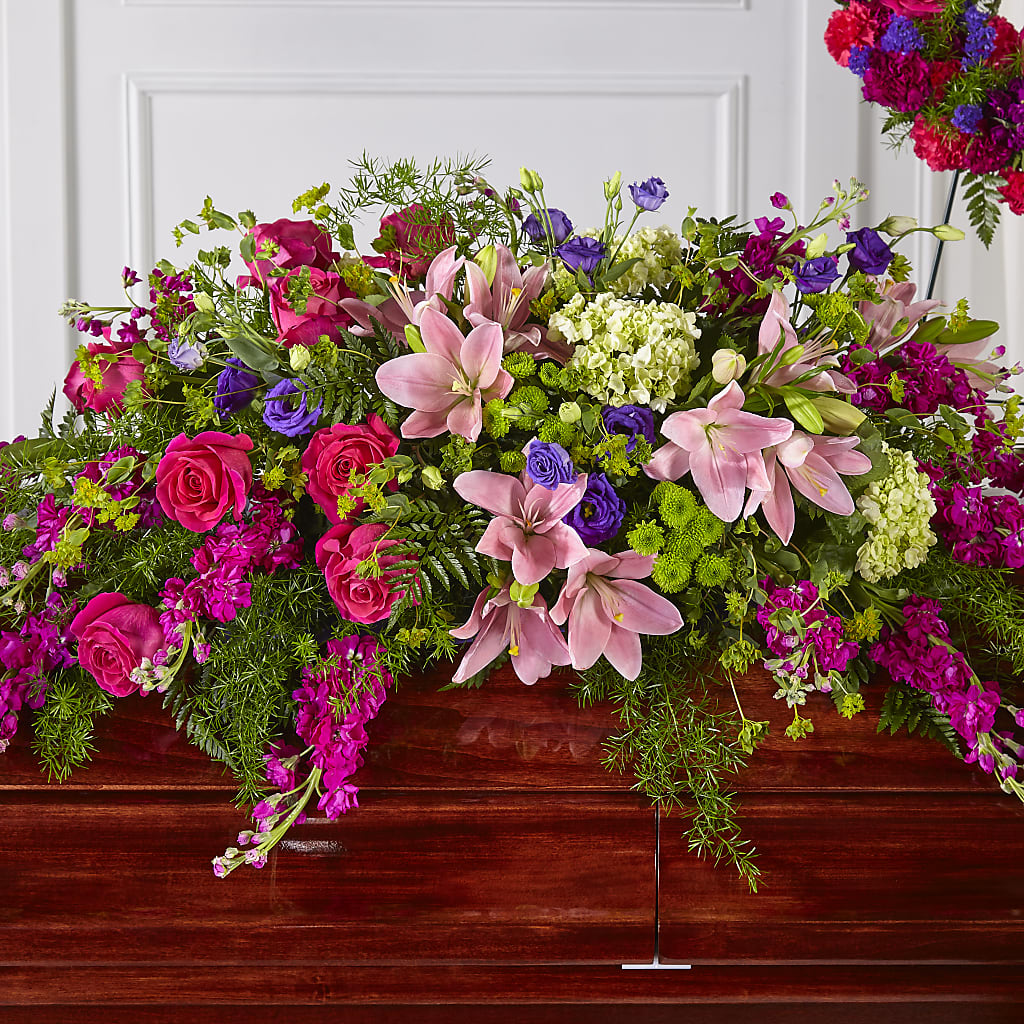 Radiant Tribute Casket Spray – Everything Nice By Colene, Stilwell OK