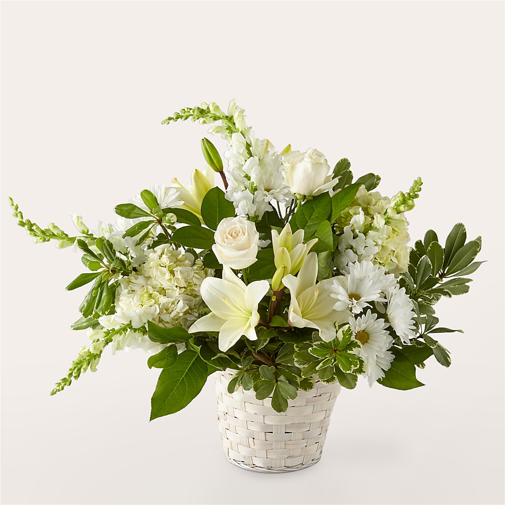 Ivory Elegance Floral Basket – Everything Nice By Colene, Stilwell OK