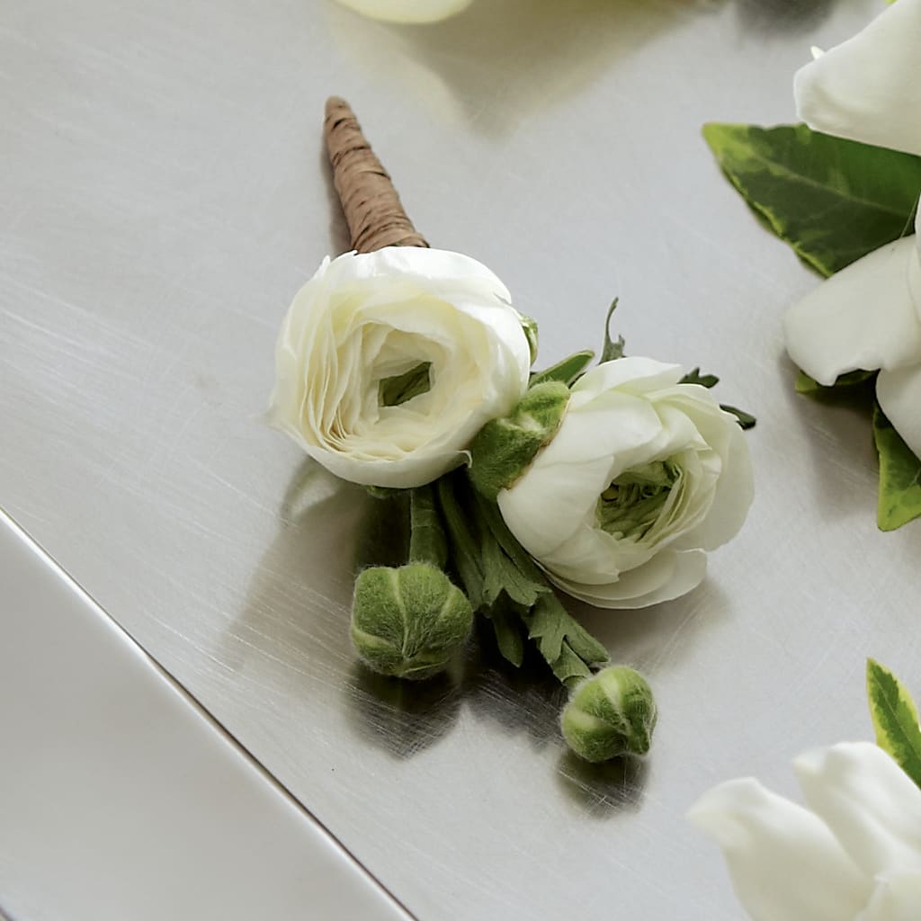 White Ranunculus Boutonniere – Everything Nice By Colene, Stilwell OK