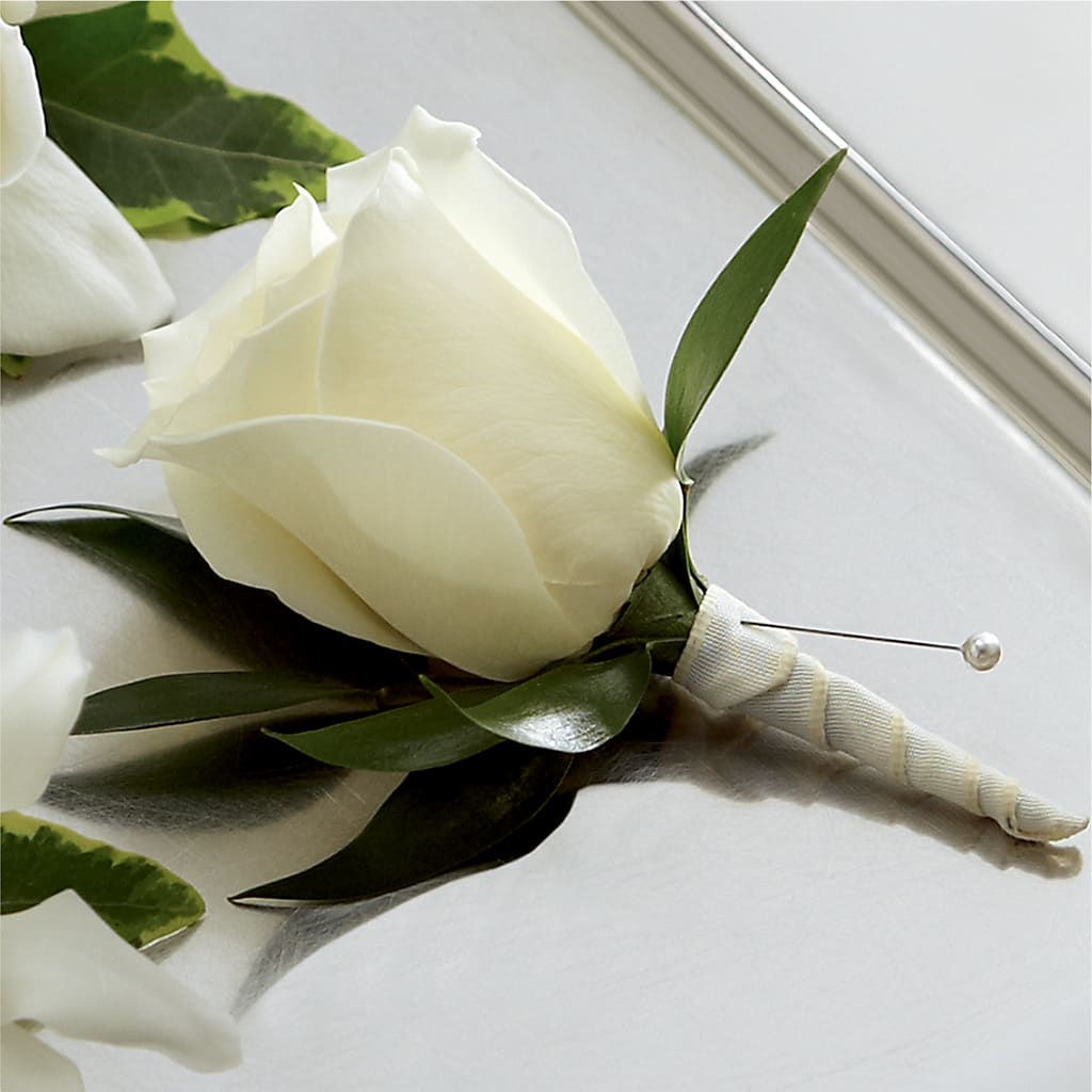 White Rose Boutonniere – Everything Nice By Colene, Stilwell OK