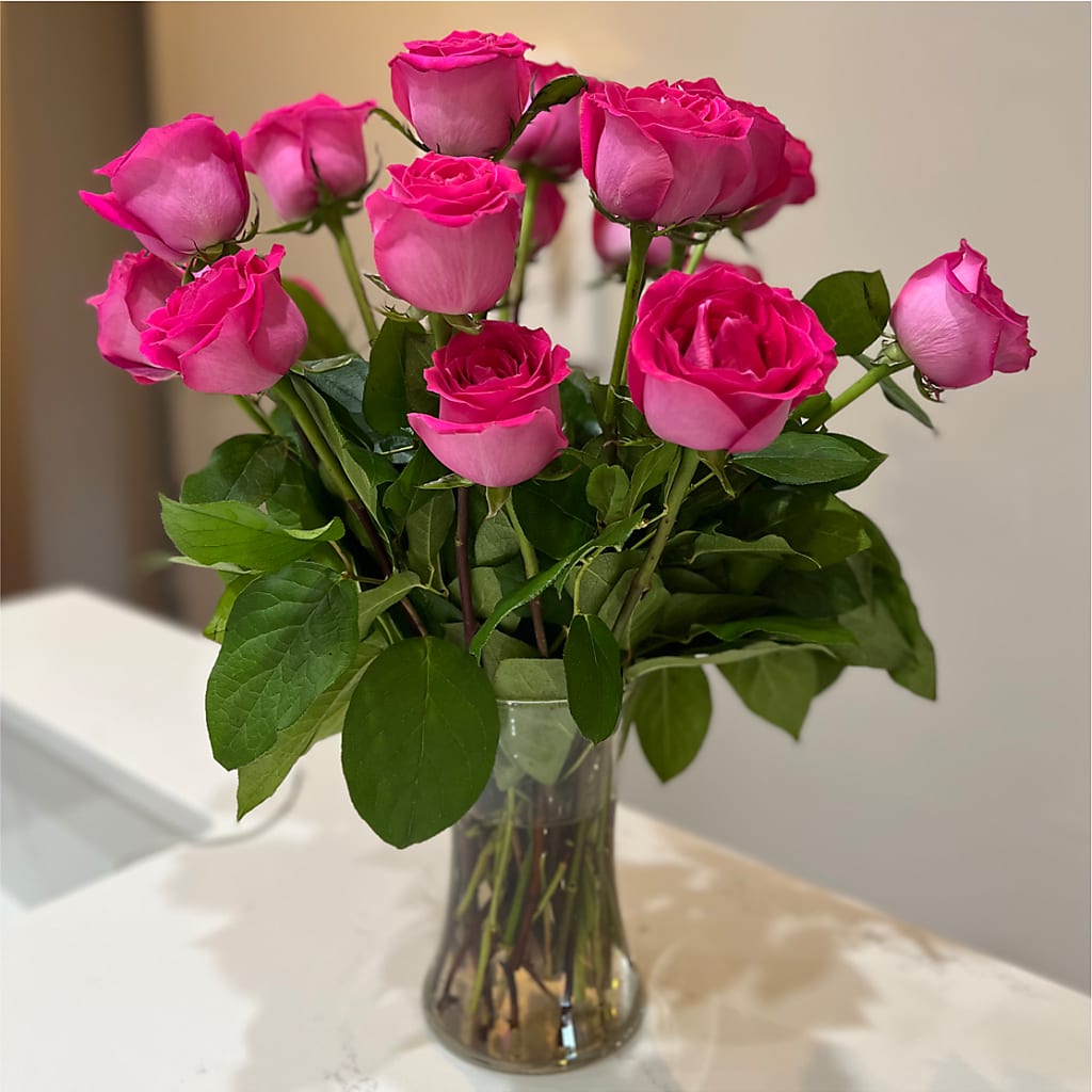 Long Stem Pink Rose Bouquet –  Everything Nice By Colene, Stilwell OK