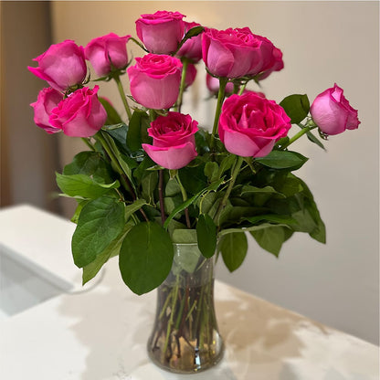 Long Stem Pink Rose Bouquet –  Everything Nice By Colene, Stilwell OK