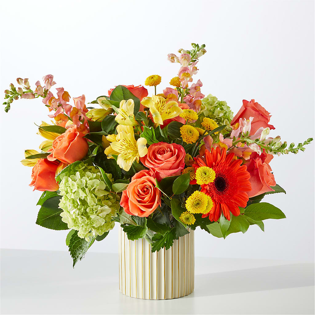 Autumn Sunshine Bouquet with Ivory Vase –  Everything Nice By Colene, Stilwell OK