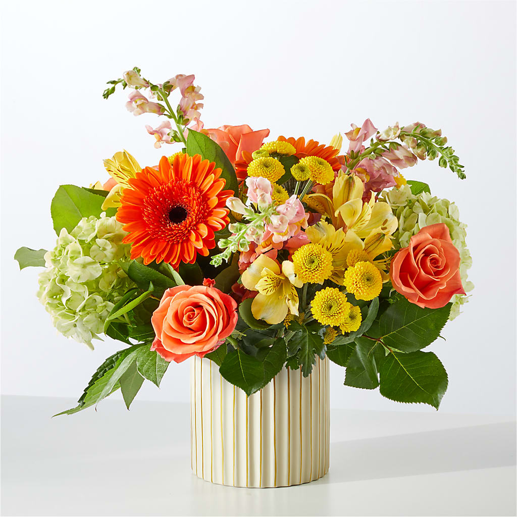 Autumn Sunshine Bouquet with Ivory Vase –  Everything Nice By Colene, Stilwell OK