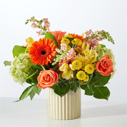 Autumn Sunshine Bouquet with Ivory Vase –  Everything Nice By Colene, Stilwell OK