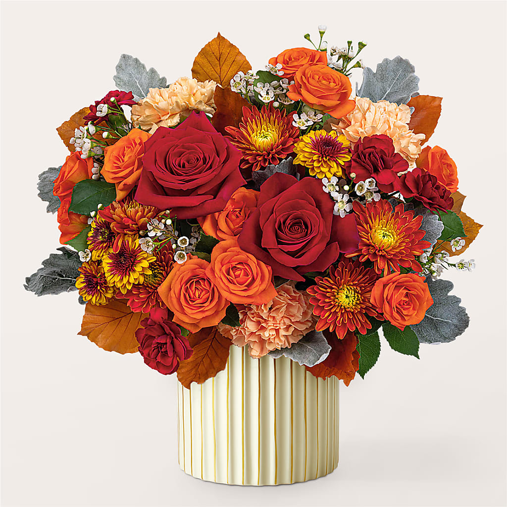Merlot Bouquet with Ivory Vase –  Everything Nice By Colene, Stilwell OK