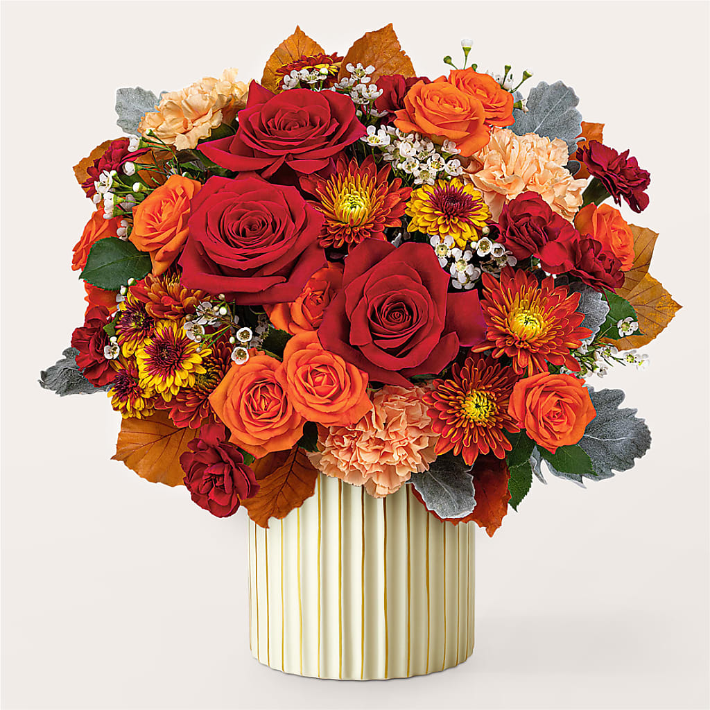 Merlot Bouquet with Ivory Vase –  Everything Nice By Colene, Stilwell OK