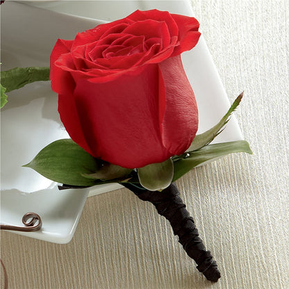 Red Rose Boutonniere –  Everything Nice By Colene, Stilwell OK